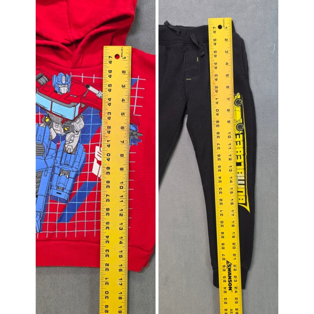 Transformers Optimus Prime Hoodie Bumblebee Joggers Boys 5T 2 Piece Lot - Picture 5 of 7